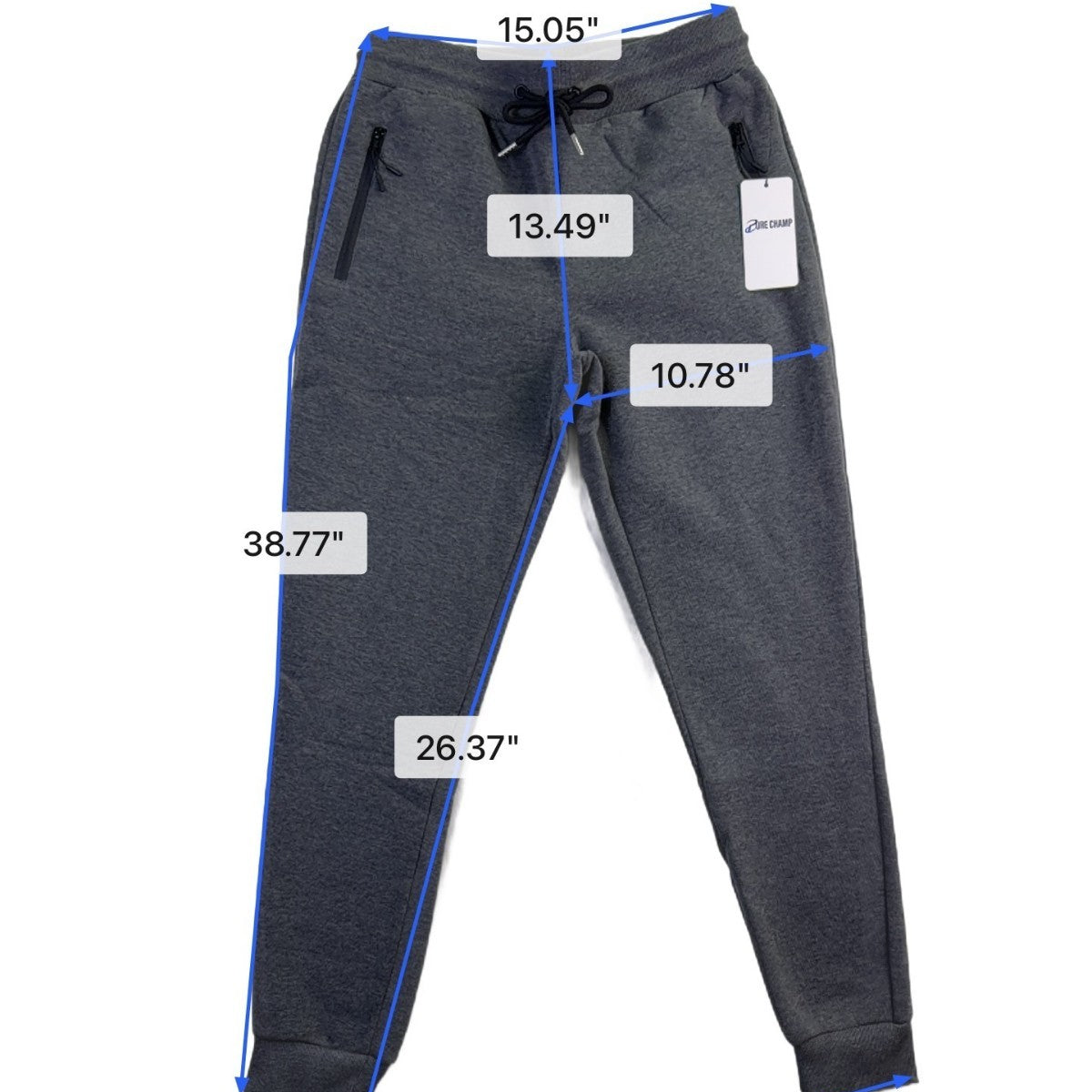 Pure Champ Mens Gray Sweatpants Joggers With Drawstring Size M