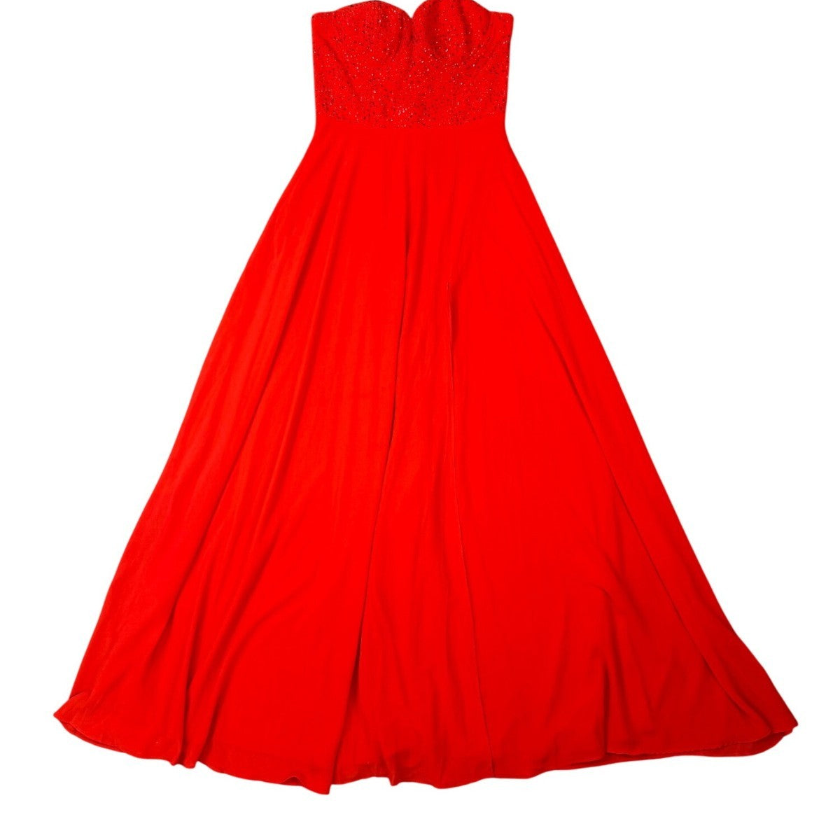Lulus Womens Red Polyester Strapless Maxi Dress With Sequin Bodice Formal Size M