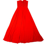 Lulus Womens Red Polyester Strapless Maxi Dress With Sequin Bodice Formal Size M