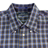 Faconnable Mens Blue Yellow Cotton Plaid Short Sleeve Button-Down Shirt Size XXL