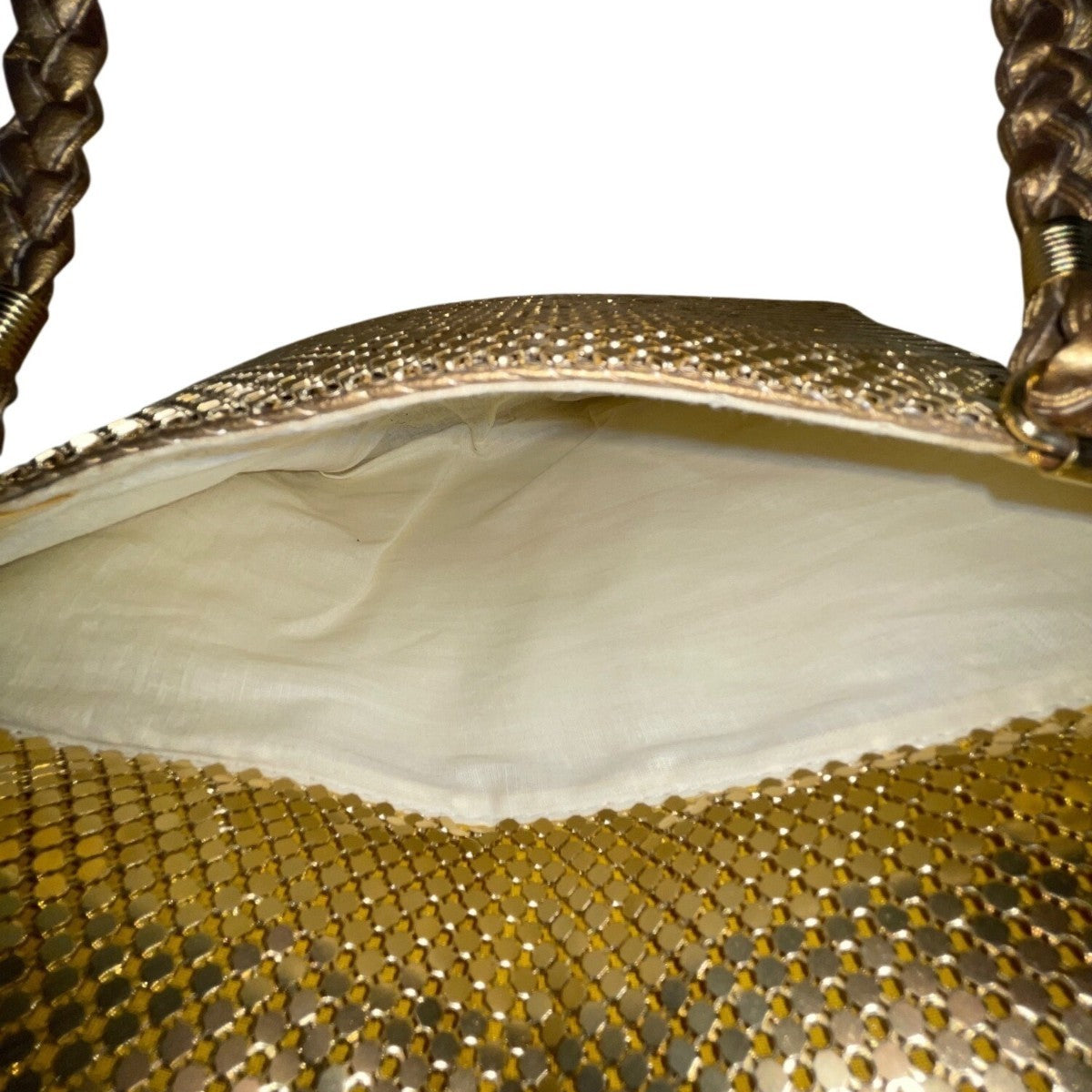 Empire Orr Women’s Gold Metallic Mesh Double Strap Zip Closure Shoulder Bag