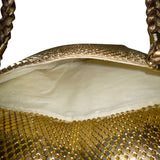 Empire Orr Women’s Gold Metallic Mesh Double Strap Zip Closure Shoulder Bag