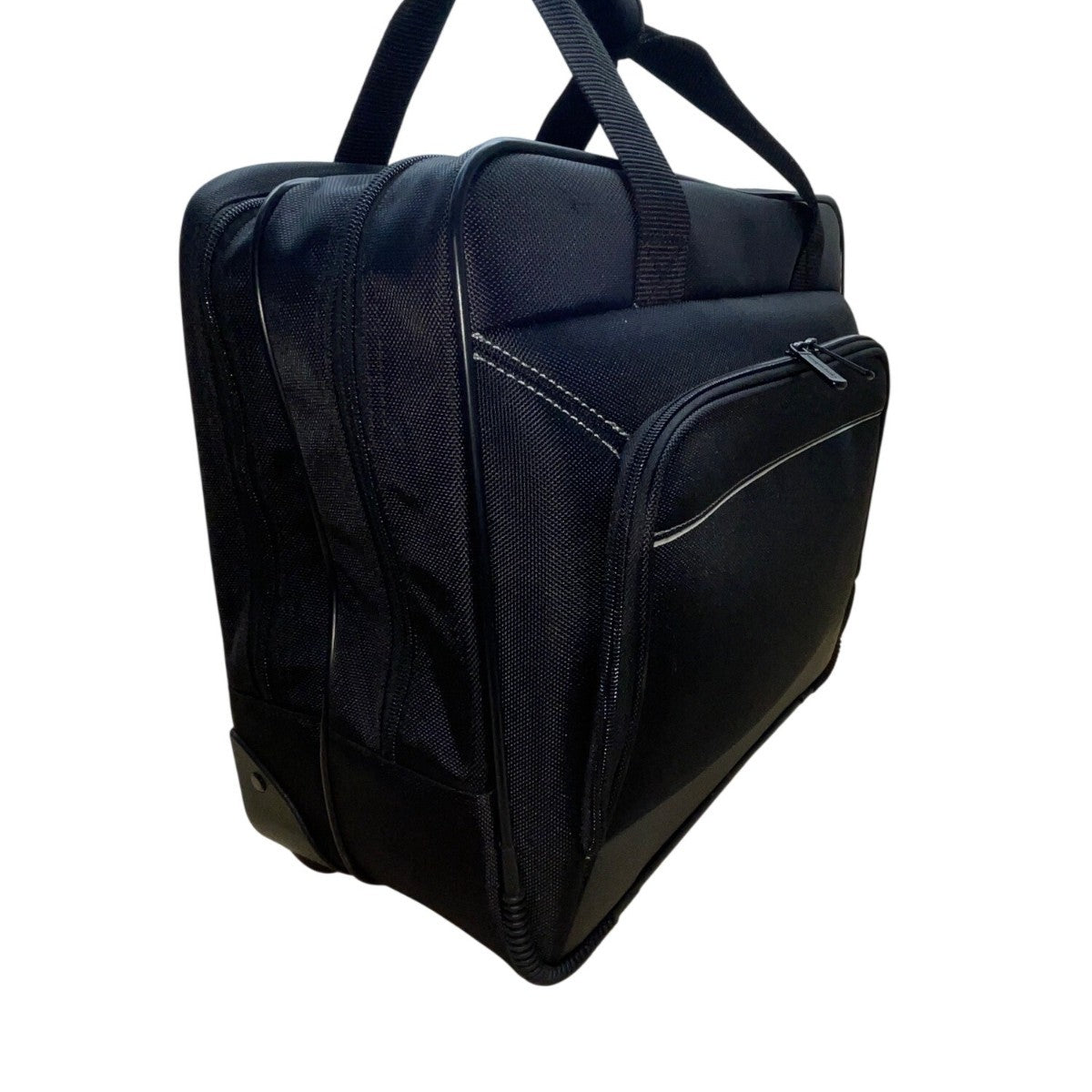 Amazon Basics Black Nylon With Handle Multi-Compartments Rolling Laptop Case
