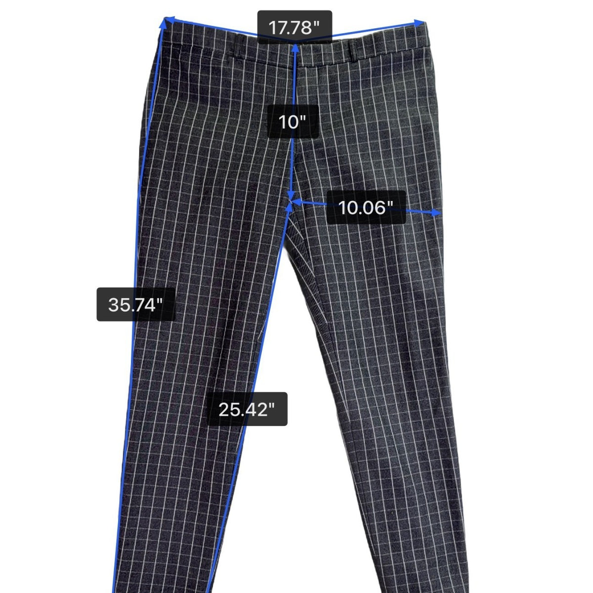 Banana Republic Womens Black Gray Dress Pants Windowpane Print Size 10