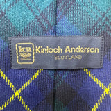 Kinloch Anderson Mens Blue & Yellow Wool Tartan Pattern Tie