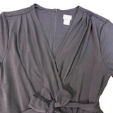 Chicos Womens Black Faux-Wrap Tie-Belt Jumpsuit Size 2 (12/14 )