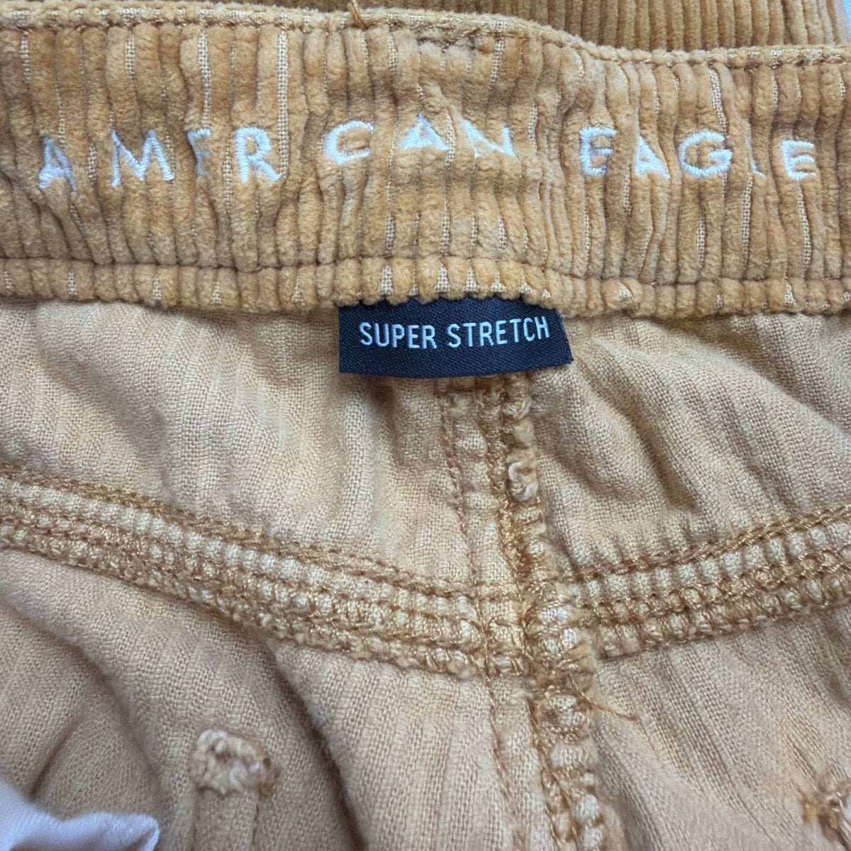American Eagle Womens Mustard Yellow Corduroy Super Stretch Pants Size 0 R