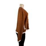 Pretty Garden Womens Brown/White Button-Front Cardigan Sweater Size XXL - New