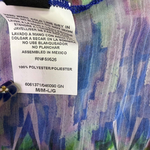 Becca By Rebecca Virtue Womens Multi-Color V-Neck Kaftan Cover-Up Size M-L