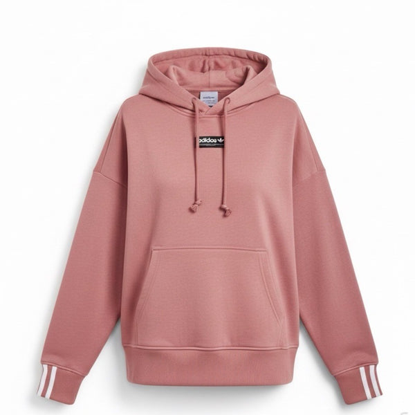 Adidas Mens Burgundy Pullover Hoodie Classic Design With Front Pocket Size S