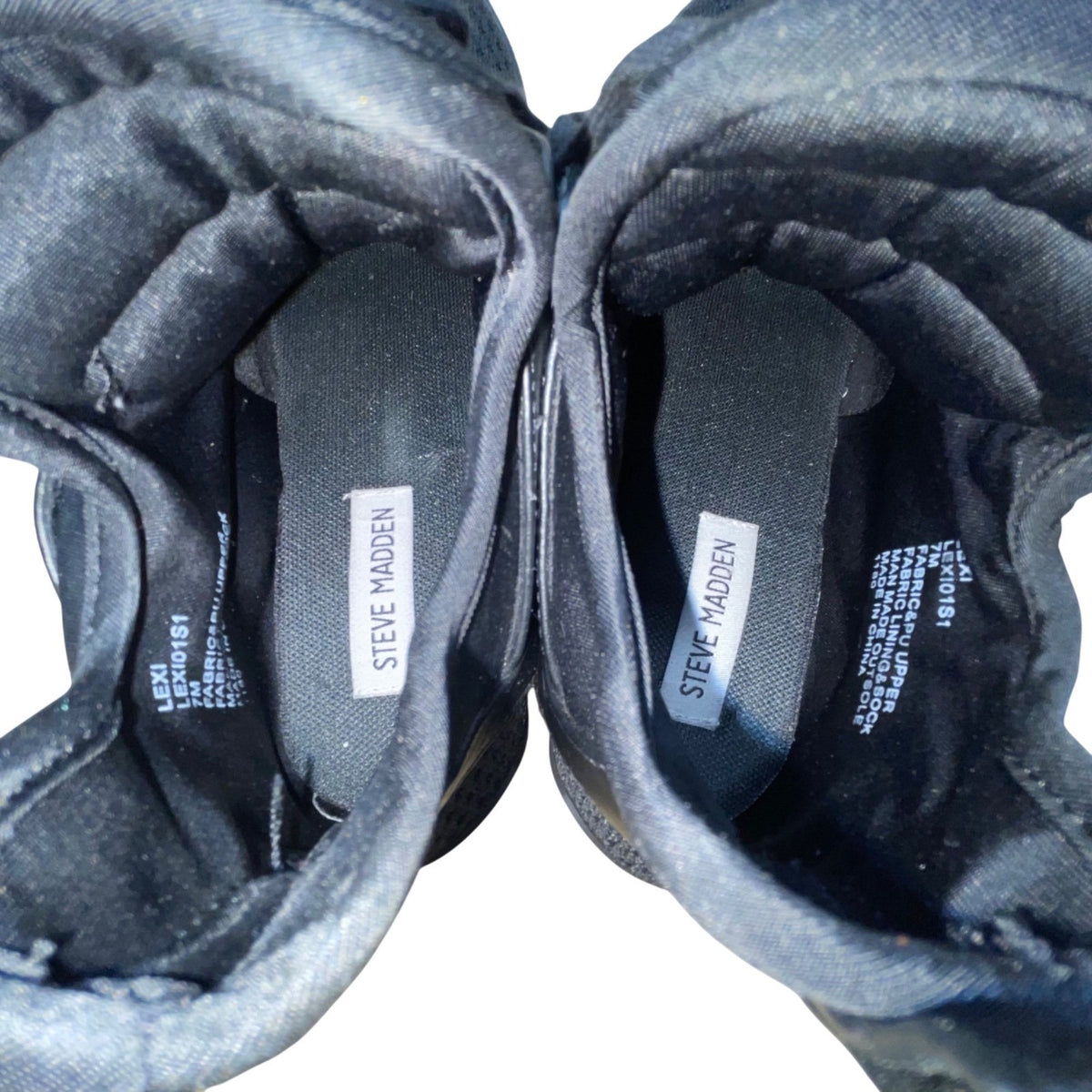 Steve Madden Women’s Black Fabric Wedge Lexi Athletic Sneakers Size 7M