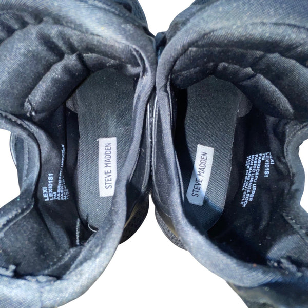 Steve Madden Women’s Black Fabric Wedge Lexi Athletic Sneakers Size 7M