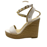 Wild Diva Women’s White Studded Strappy Espadrille Wedge Sandals Size 7.5
