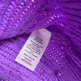 Talbots Womens Purple Cable Knit Sweater Crewneck Long Sleeve Cotton Blend Sz L
