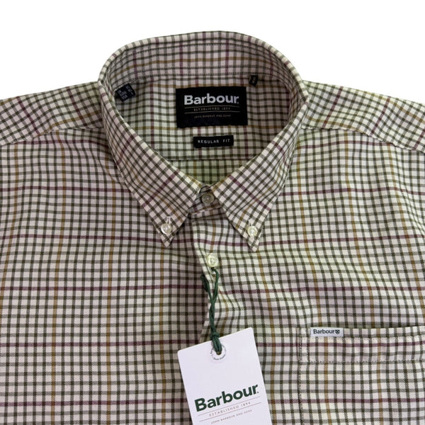 Barbour Mens Brown/Green Checked Shirt Regular Fit Sz XL