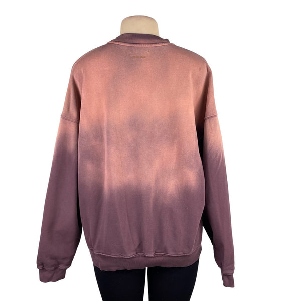 Anine Bing Womens Pink Ombre Sweatshirt Graphic Casual Crewneck Sz M