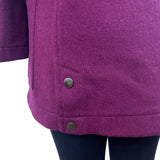 Women’s Magenta Plaid Wool Toggle Coat Hooded Classic Winter Size 8