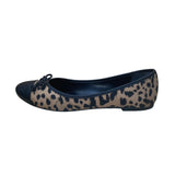 Mr. Cat Women’s Beige & Black Animal Print  Leather Cap Toe Ballet Flats Size 10