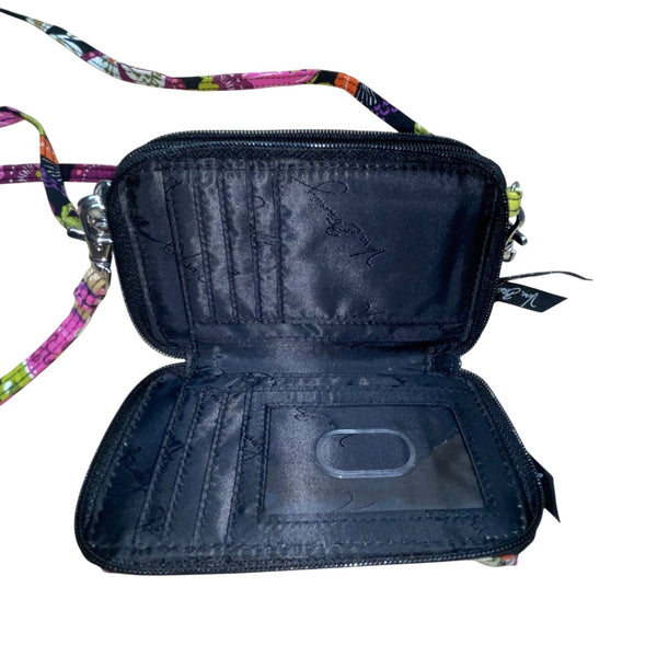 Vera Bradley Women’s Multicolor Floral Adjustable Strap Crossbody Bag Wallet