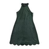 Aqua Womens Green Polyester/Spandex High Neck Halter Scallop Hemline Dress Sz M