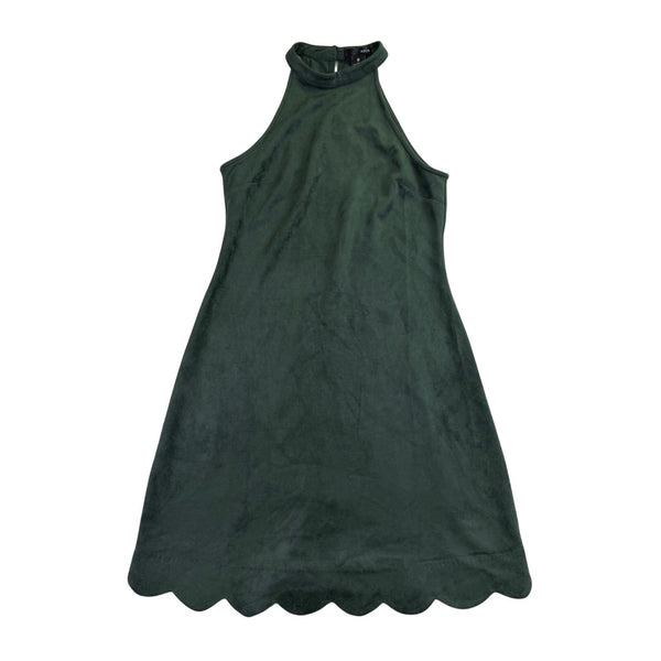 Aqua Womens Green Polyester/Spandex High Neck Halter Scallop Hemline Dress Sz M