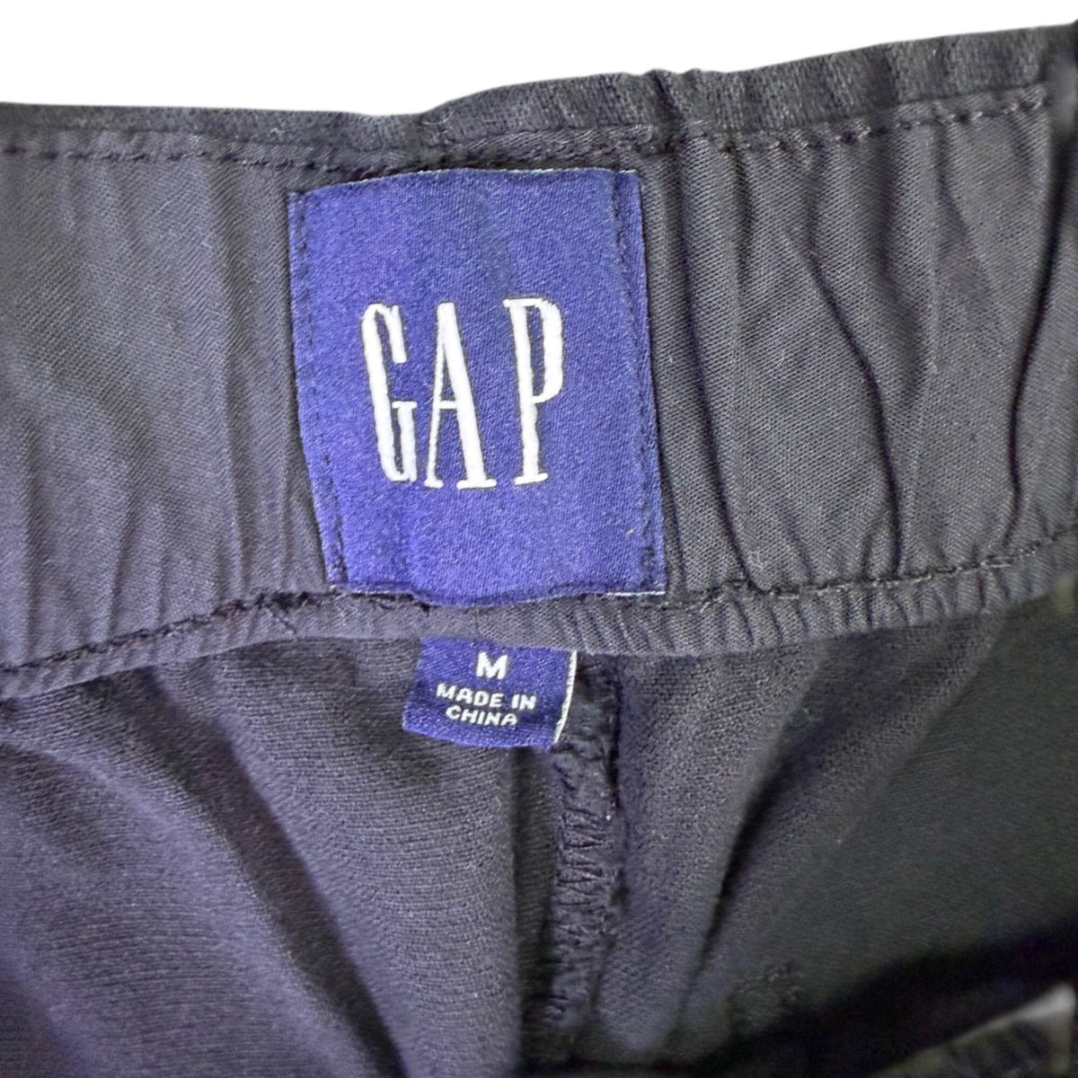 Gap Mens Black Mid-Rise Elastic Waist Durable  Cargo Pants Size M