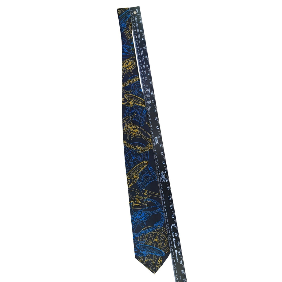 Ralph Marlin Mens Navy Blue Polyester USS Enterprise Starfleet Tie Spaceprint