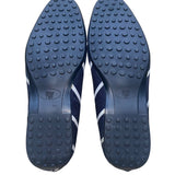 Bull+Tassel Men’s Navy Silver Stripe Slip-Ons Biff Opera Casual Loafers Size 9.5