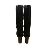 Stuart Weitzman Women’s Black Suede Knee-High Heeled Square Toe Boots Size 8.5M