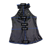 Blaque Label Womens Black Polyester Sleeveless Ruffle Halter Top Size L