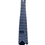 Van Heusen Men’s Gray & Blue 100% Silk Tie Geometric Pattern Made In Korea