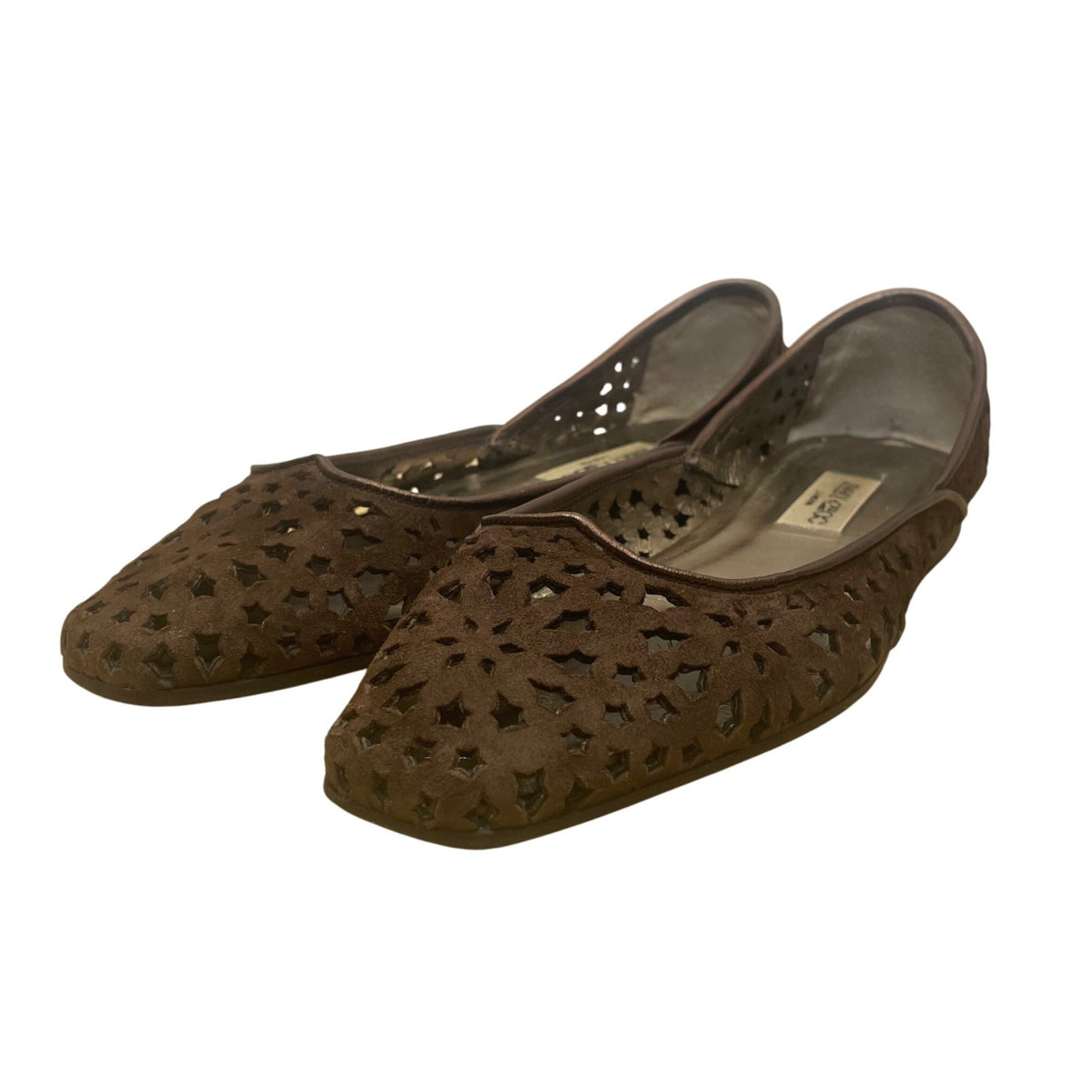 Jimmy Choo Women’s Brown Suede Laser-Cut Flats Slip-On Flat Shoes Size 41.5