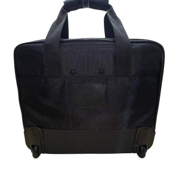 Amazon Basics Black Nylon With Handle Multi-Compartments Rolling Laptop Case