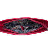 Brighton Women's Red Faux Leather Croc Embossed With Heart Accent Shoulder Bag