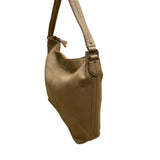 Cole Haan Women’s Tan Pebbled Leather Zippered Hobo Style Satchel Bag