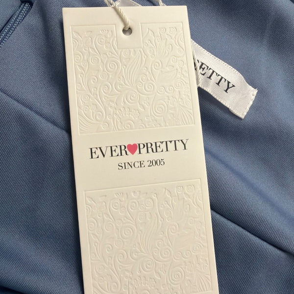 Ever Pretty Womens Blue V-Neck Maxi Dress Sleeveless Flowy Gown Size XL