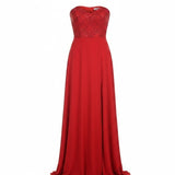 Lulus Womens Red Polyester Strapless Maxi Dress With Sequin Bodice Formal Size M