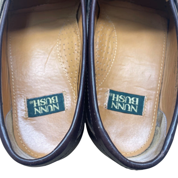 Nunn Bush Men’s Brown Leather Tassel Moc Toe Slip-On Dress Shoes Size 9.5M