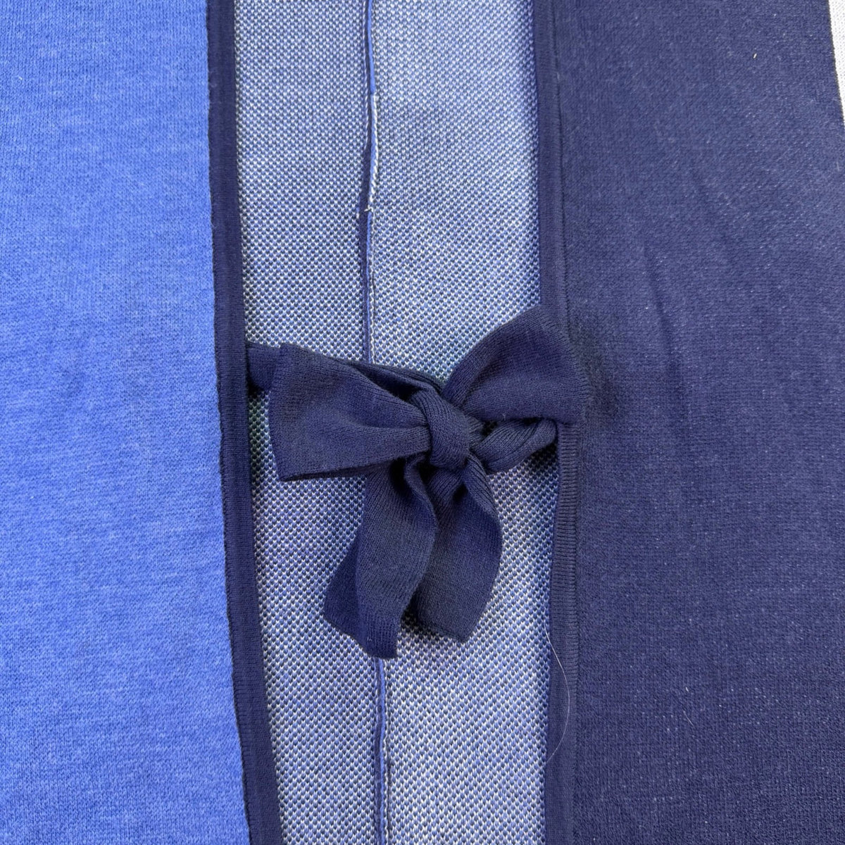 New York & Company Womens Blue & Gray Colorblock Poncho Open Front Tie Sz S/M
