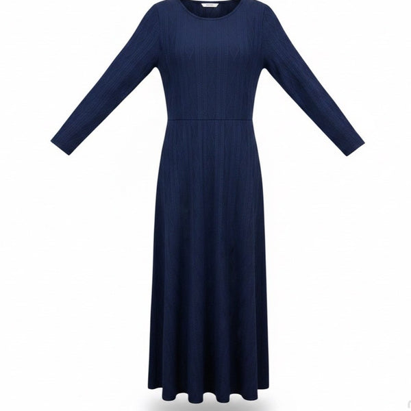 Bloomchic Womens Navy Fit & Flare Long Sleeve Midi Dress Size 14-16