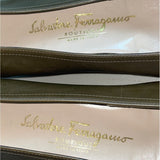 Vintage Salvatore Ferragamo Women's Olive Green Flat Shoes Sz 8B