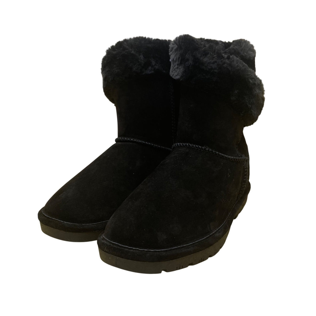 Lamo Women’s Black Suede Fleece-Lined Warm Winter Snow Boots Size 7
