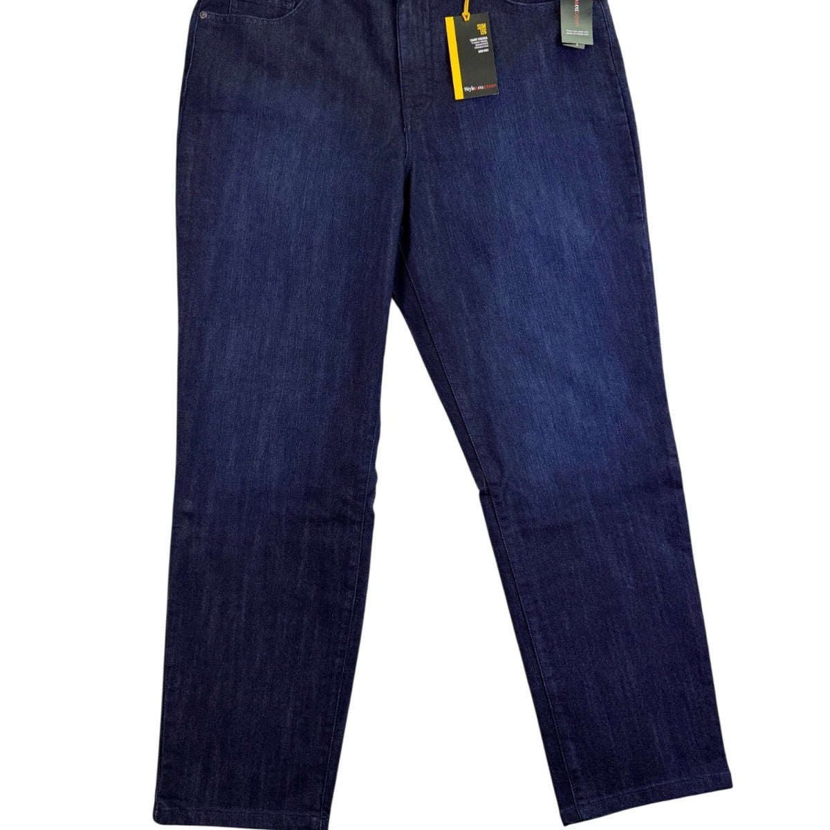 Style & Co Womens Dark Wash Denim Slim Leg High-Rise Tummy-Control Jeans Sz 16S