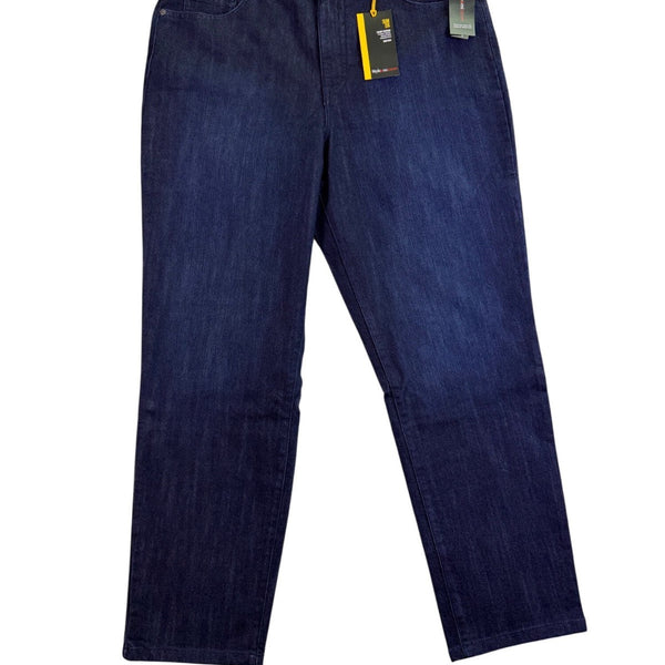 Style & Co Womens Dark Wash Denim Slim Leg High-Rise Tummy-Control Jeans Sz 16S