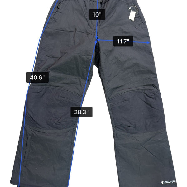 Black Dot Womens Black Water-Resistant Insulated Snow Pants Size M