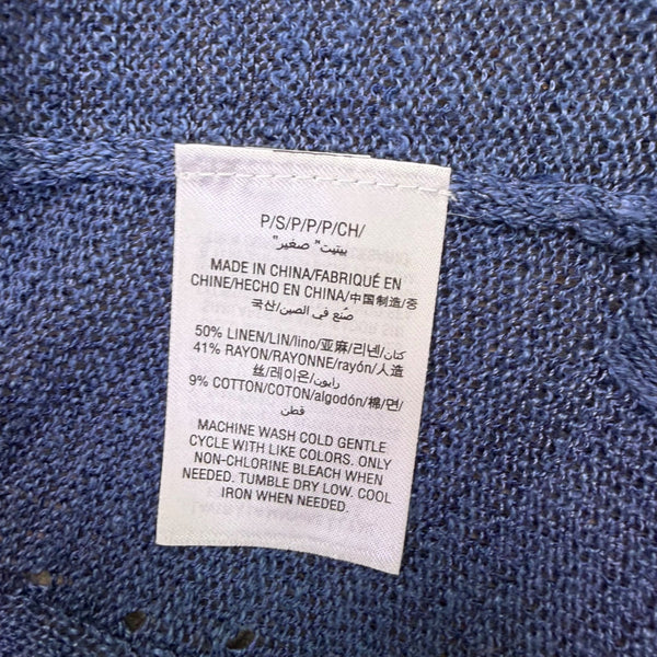 Alfani Womens Blue Open-Front Cardigan Petite Lightweight Knit Sz S