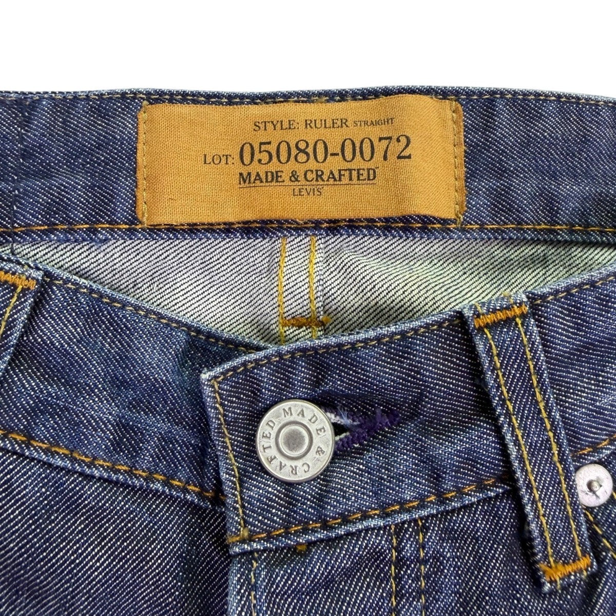Levis Mens Indigo Cotton Made & Crafted Ruler Straight Denim Jeans Durable