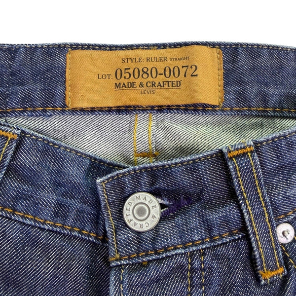 Levis Mens Indigo Cotton Made & Crafted Ruler Straight Denim Jeans Durable