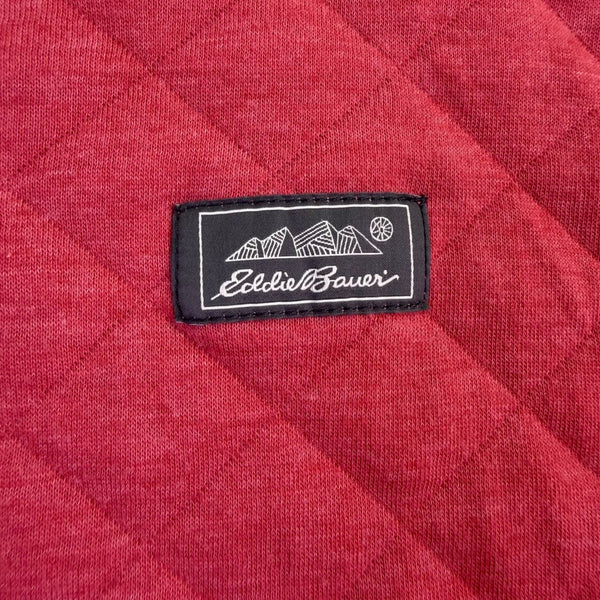 Eddie Bauer Womens Red Quilted & Mock Neck Pullover Sweatshirt Size XL 