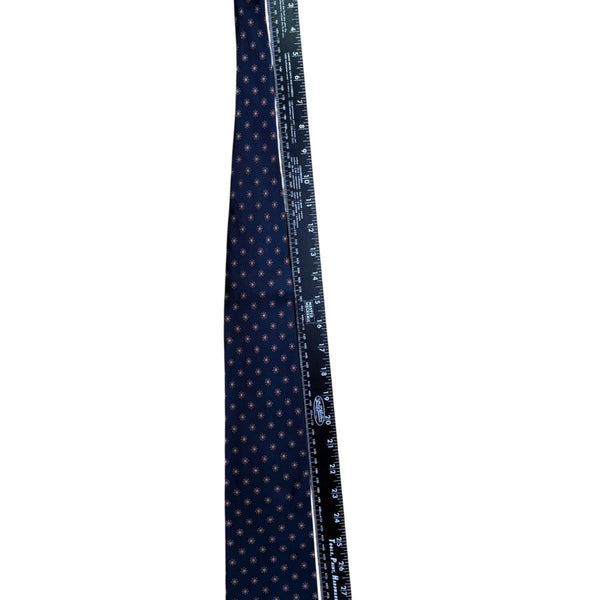 Marc Jeffries Mens Navy Silk Geometric Pattern Tie 100% Handmade Classic Italy